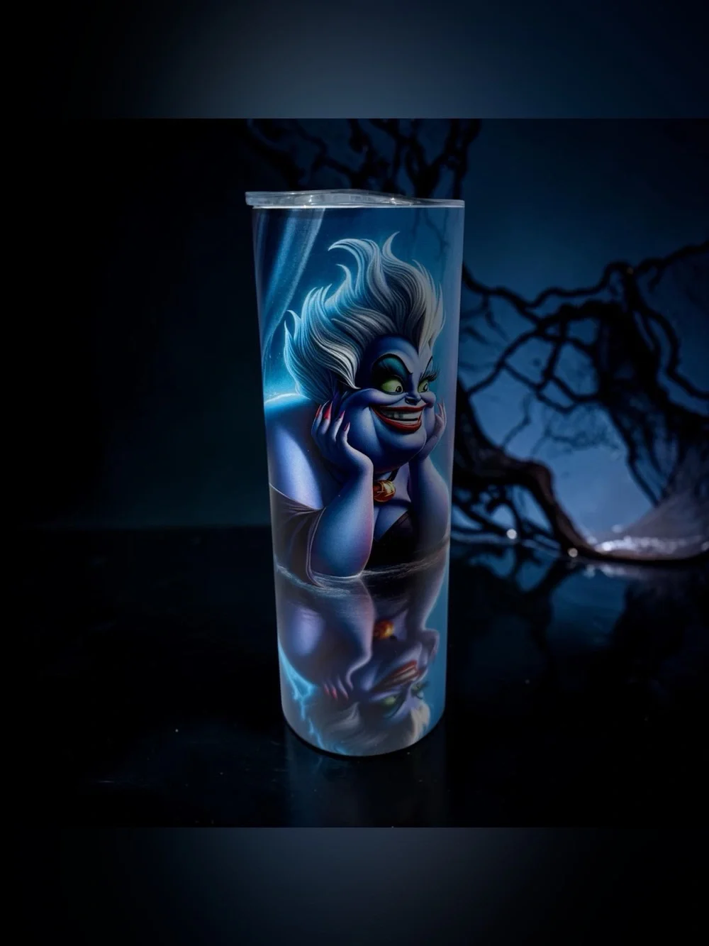 🔥 Brand New Ursula and Ariel Character Tumbler - Blue & Purple Design